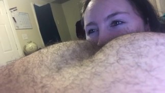 Giving daddy a rim job