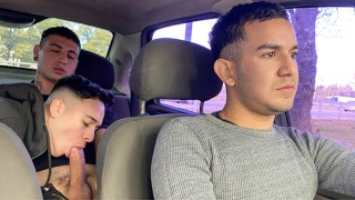 First Date Turns Into Hot Threesome For Luca Libra & Dimitri Star And Their Taxi Driver - SayUncle