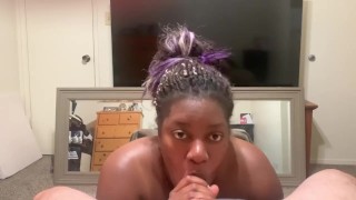 Amateur Ebony MILF Swallows