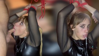 Hard sloppy face fuck deep, oral creampie Bondage SEE FULL VIDEO ON ONLYFANS Raxxxbit