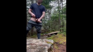 Jerking off on public hiking trail