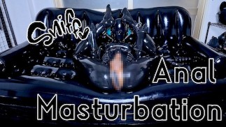 [latex] Piledriver rubber doll self-bondage