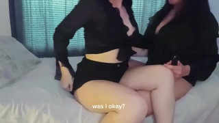 Playing with my cousin that she is my boss and hires me in exchange for sex. A new experience