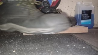 Box Stomp Trample & Crush, flattened under a board by my 89kg size 11 boots 👣👣